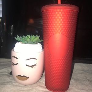 Starbucks red soft touch studded tumbler